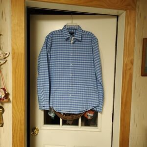 New Jack Maverick Blue Fulton Slim Fit Button Down Dress Shirt Size Men's L
